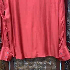 ANN DEMEULEMEESTER rayon×silk sier top Ann Demeulemeester One Sleeve Silk Wrap Top